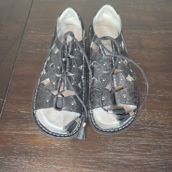 Alegria Valerie Comfort Shoes Womens EU 37 Black Floral Nursing Teacher Leather main image 5